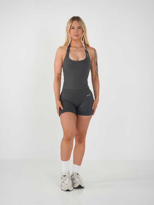 Amplify Halter Tank - Steel Grey