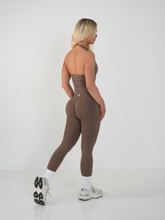 Amplify Halter Tank - Cocoa