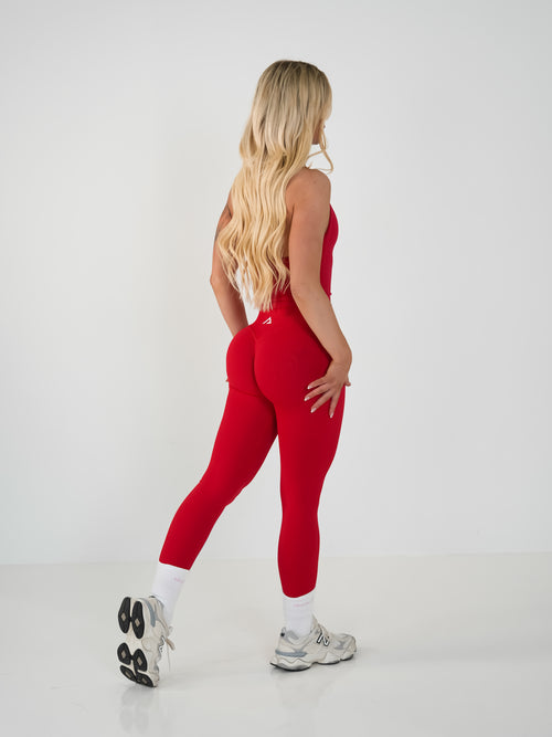 Amplify Halter Tank - Chilli Red