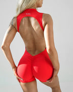 NKED Backless Romper - Red