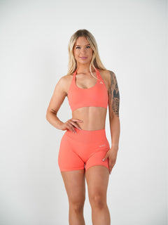 Amplify Seamless Halter Bra - Coral