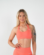 Amplify Seamless Halter Bra - Coral