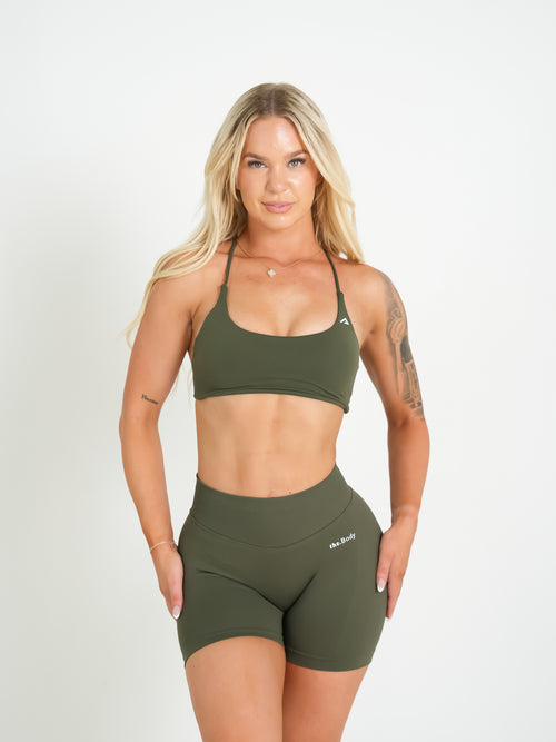 Amplify Twist Back Bra - Olive