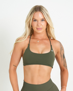 Amplify Twist Back Bra - Olive
