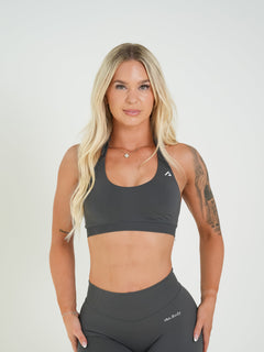 Amplify Seamless Halter Bra - Steel Grey