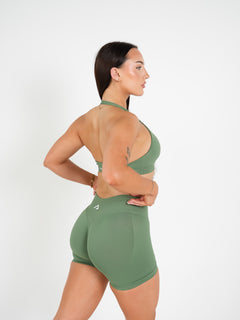 Amplify Seamless Halter Bra - Pistachio