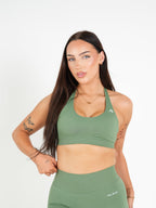 Amplify Seamless Halter Bra - Pistachio