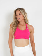 Amplify Seamless Halter Bra - Rose Pink