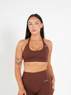 Amplify Seamless Halter Bra - Espresso