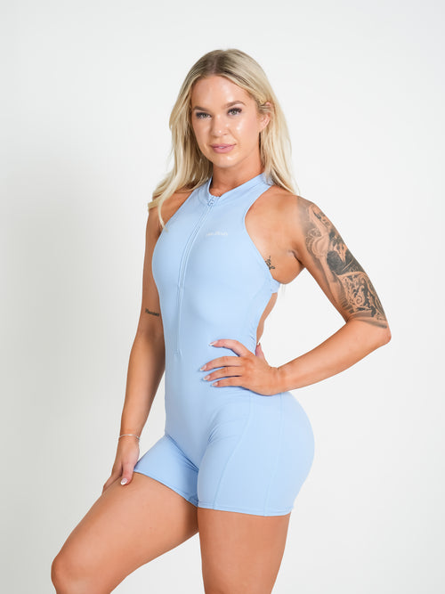 NKED 2.0 Zipped Romper - Baby Blue
