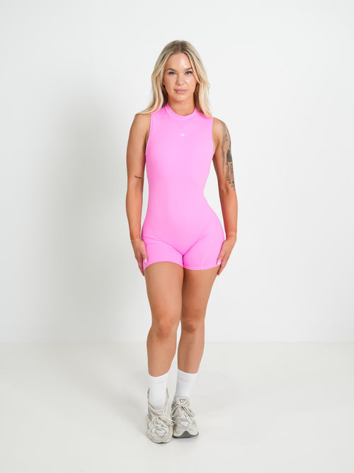 NKED Backless Romper - Hot Pink