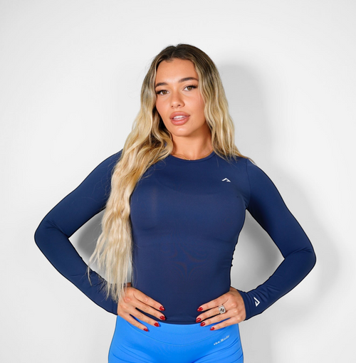 Amplify Fitted Long Sleeve - Navy Blue