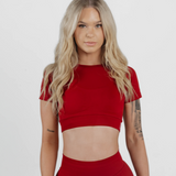 Amplify Baby Crop Tee - Cherry Red