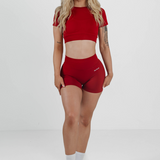 Amplify Baby Crop Tee - Cherry Red