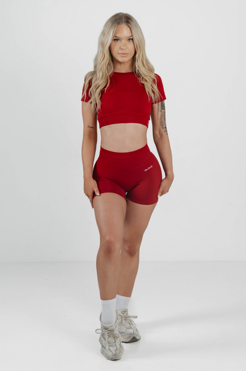 Amplify Baby Crop Tee - Cherry Red