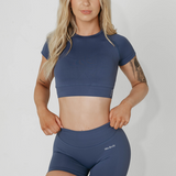 Amplify Baby Crop Tee - Navy Blue