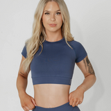 Amplify Baby Crop Tee - Navy Blue