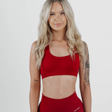 Amplify Halter Bra - Cherry Red