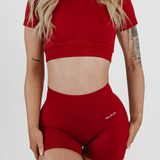 Amplify Baby Crop Tee - Cherry Red