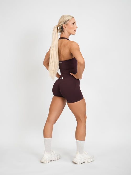 Amplify Halter Tank - Brown Sugar