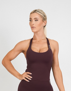 Amplify Halter Tank - Brown Sugar