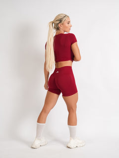 Amplify High Waist Shorts - Cherry Red