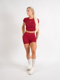 Amplify High Waist Shorts - Cherry Red