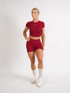Amplify High Waist Shorts - Cherry Red