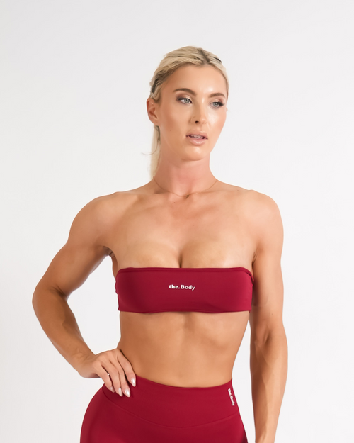 Amplify Bandeau Bra - Cherry Red