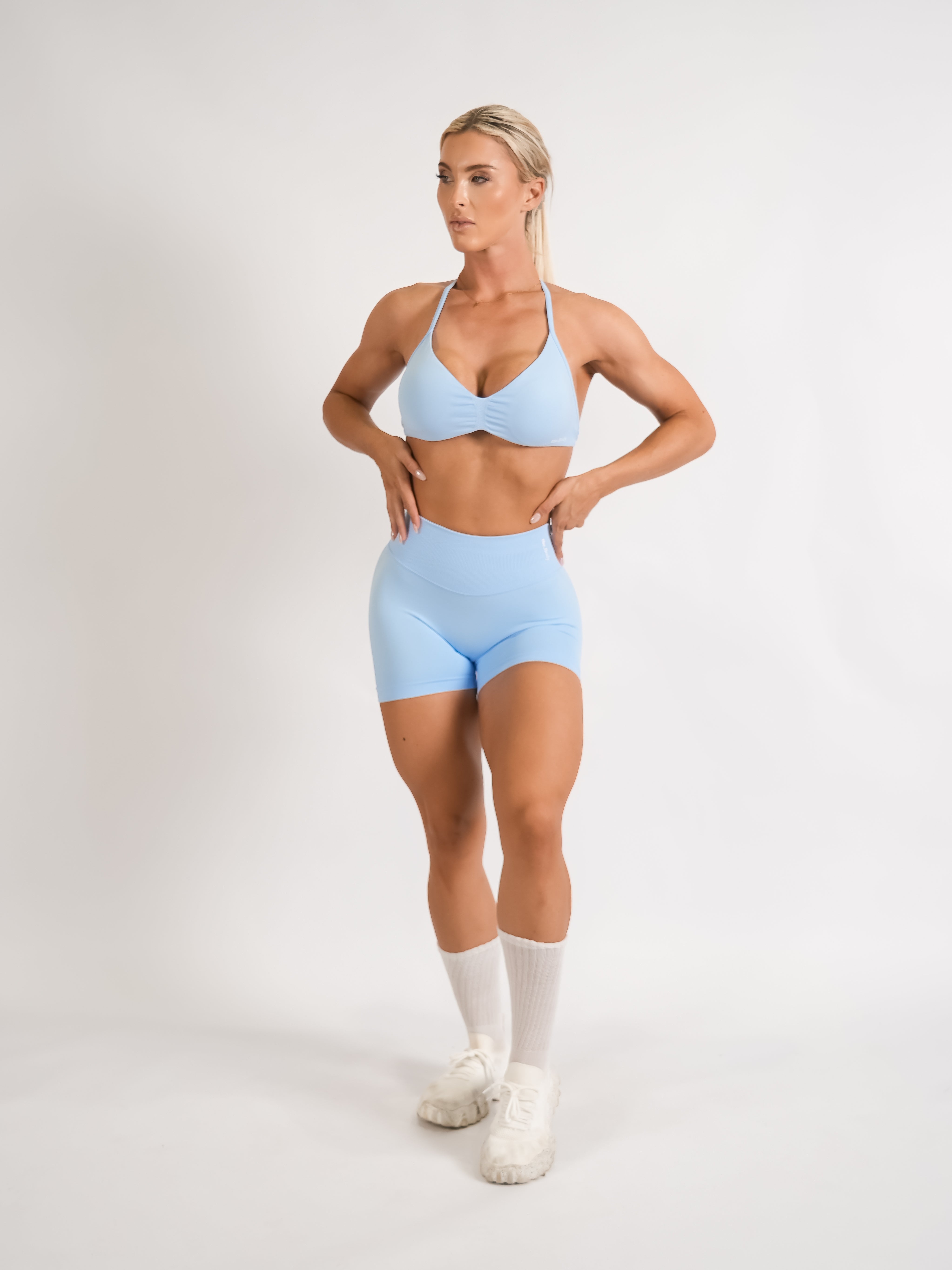 Amplify High Waist Shorts - Baby Blue