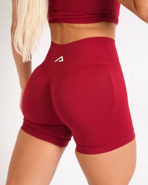 Amplify High Waist Shorts - Cherry Red