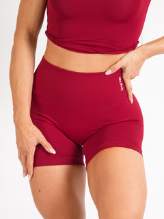Amplify High Waist Shorts - Cherry Red