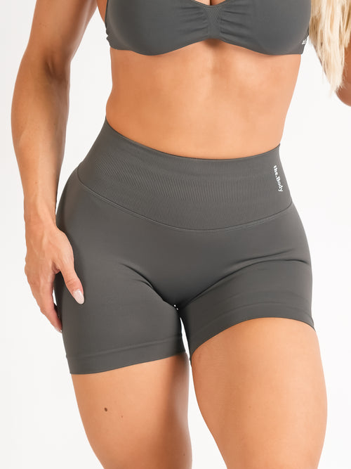 Amplify High Waist Shorts - Steel Grey