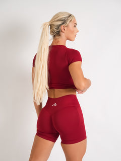 Amplify High Waist Shorts - Cherry Red