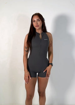 NKED 3.0 Zipped Romper - Dark Grey