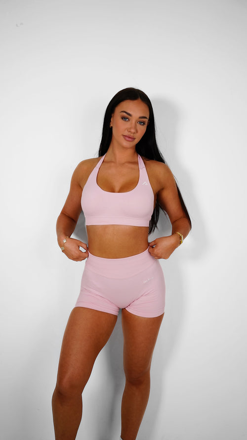 Amplify Seamless Halter Bra - Baby Pink