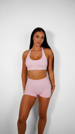 Amplify Seamless Halter Bra - Baby Pink