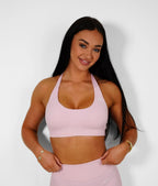 Amplify Seamless Halter Bra - Baby Pink