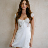 Te Amo Lace Mini Dress - White