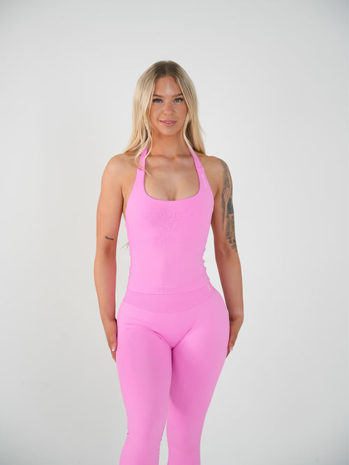 Amplify Halter Tank - Blossom Pink