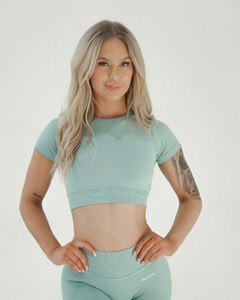 Amplify Baby Crop Tee - Mineral Green