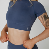 Amplify Baby Crop Tee - Navy Blue