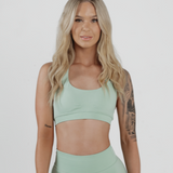 Amplify Halter Bra - Palm Green