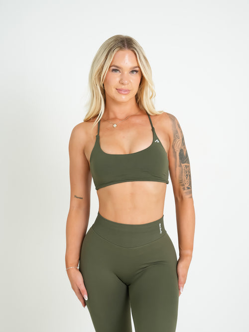 Amplify Twist Back Bra - Olive
