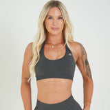 Amplify Halter Bra - Steel Grey