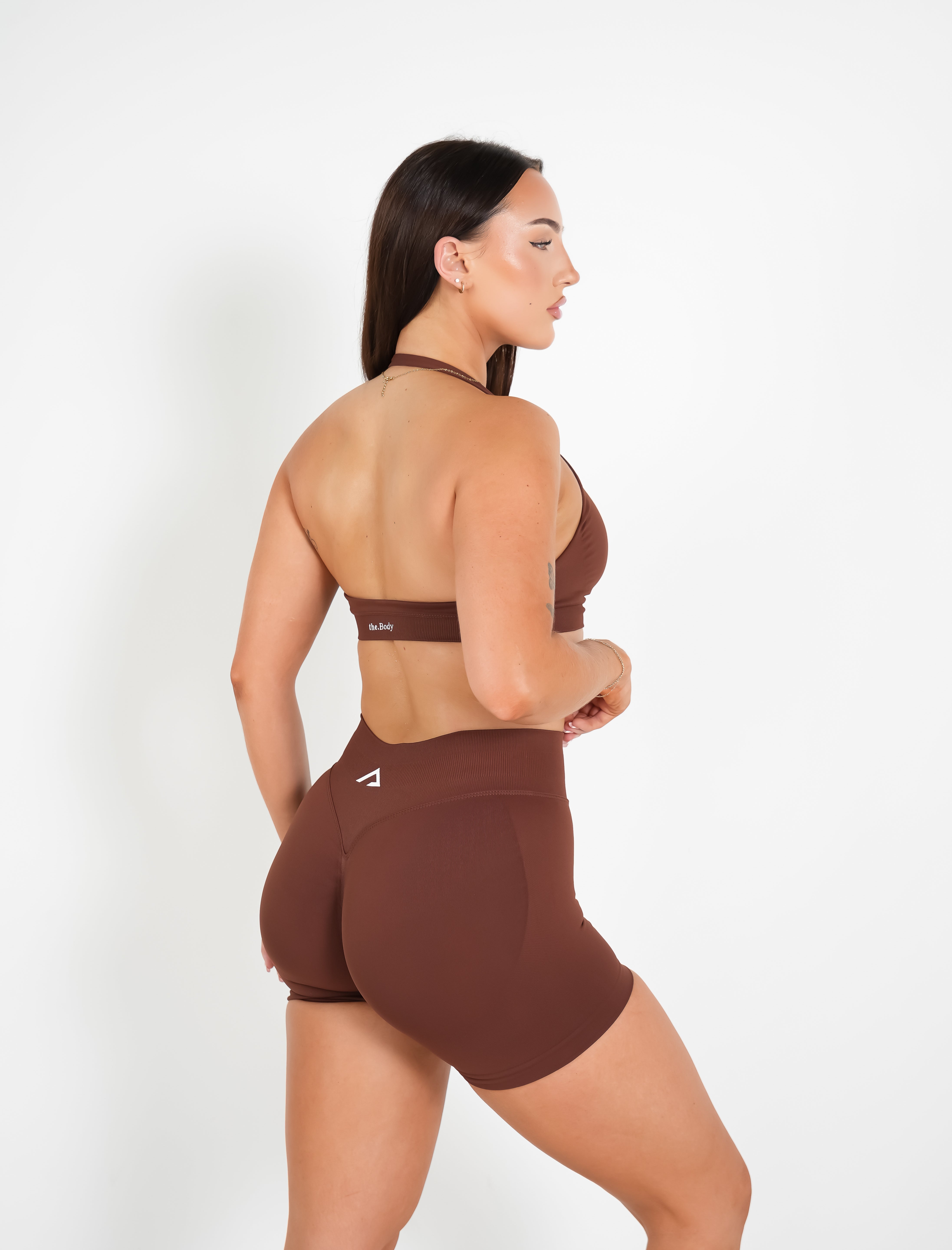 Amplify Halter Bra - Espresso