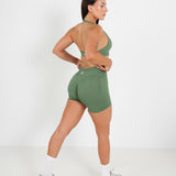 Amplify Halter Bra - Pistachio