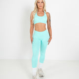 Amplify Halter Bra - Aqua Blue